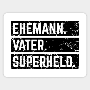 Ehemann Vater Superheld (Super Papa / Superpapa / Vintage / Black) Sticker